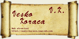 Vesko Koraca vizit kartica